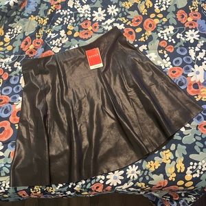 Faux Leather Flouncy Skirt